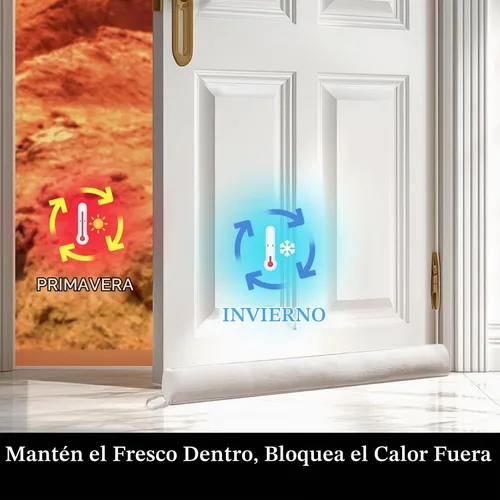 Vista 5 de Sunolga Tope de corrientes de aire para puerta de lino de 36 pulgadas, bloquea el aire caliente y frío con cubierta extraíble lavable para la parte