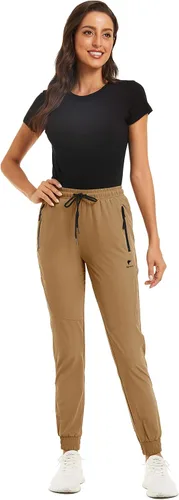Vista 3 de TACVASEN Pantalones de senderismo para mujer de secado rápido con bolsillos con cremallera