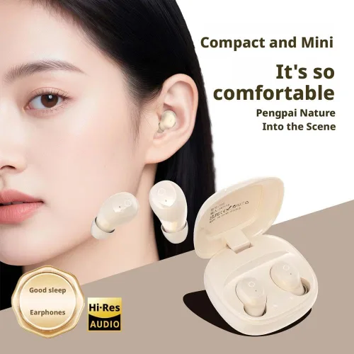 Vista 4 de Audífonos pequeños invisibles para dormir, auriculares inalámbricos Bluetooth más pequeños, micro ocultos, discretos, cómodos y pequeños auriculares