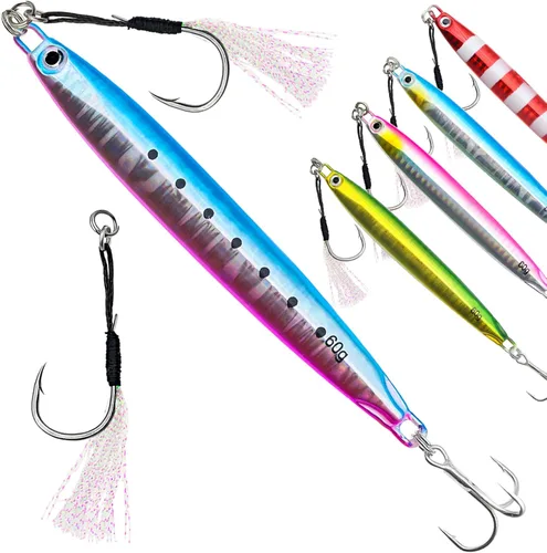 Vista 11 de Plantillas de pesca verticales de agua salada, cuchara de jigging vertical, señuelos de atún de pesca, señuelos artificiales de pesca para atún