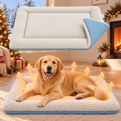 Vista 13 de Cama autocalentable para gatos y perros pequeños, tapete lavable de 2-Gris