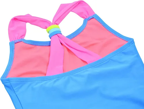 Vista 8 de SETMVVQ Traje de baño de dos piezas para niñas tankini para niñas traje de baño deportivo con espalda cruzada traje de baño de 3 a 14 años