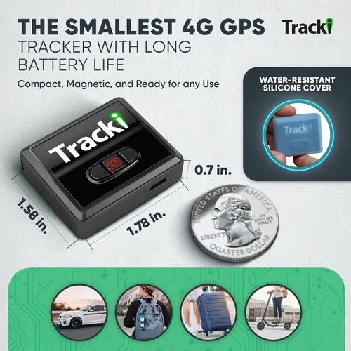 Vista 2 de Tracki Mini rastreador GPS, requiere suscripción, cancela en cualquier momento - Rastreador universal compacto 4G LTE para vehículos