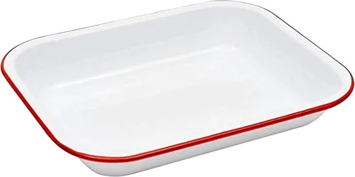 Vista 7 de Enamelware - Asador abierto pequeño, 11.5 x 9.25 pulgadas, salpicadura azul/blanca (individual)
