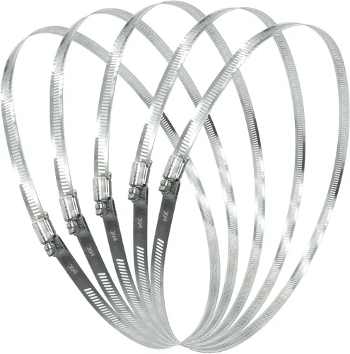 Vista 10 de 6 abrazaderas de metal ajustables de acero inoxidable 304 de 7.8 pulgadas/7.874 in, abrazaderas de manguera de engranaje helicoidal de alta