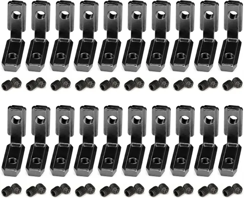 Vista 10 de 20 piezas de soporte L, perfil de aluminio estándar europeo Serie 2020 Ranura T 0.236 in Junta de soporte interior con tornillos, conector