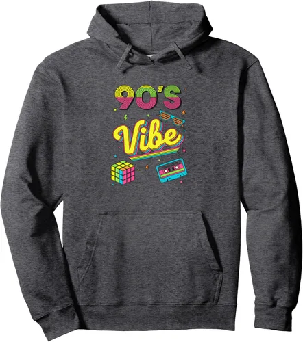 Vista 4 de 90s Nostalgia Retro Apparel - 90'S Vibe Retro Pullover Hoodie Negro