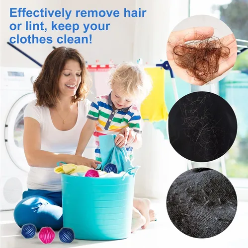 Vista 6 de Bolas de secadora reutilizables para lavandería, suavizan la ropa de cama de forma natural, reducen el tiempo de secado y estáticas, no tóxicas