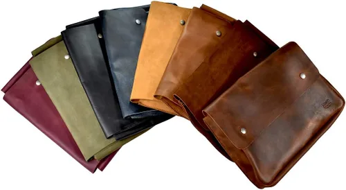 Vista 7 de Hide & Drink, Carpeta de cuero vintage, soporte para documentos, estuche para archivos, cartera de documentos y carpeta sin tirantes, bolsa de mano