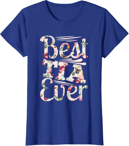 Vista 9 de Camiseta para mujer con texto en inglés "Best Tia Ever" Negro