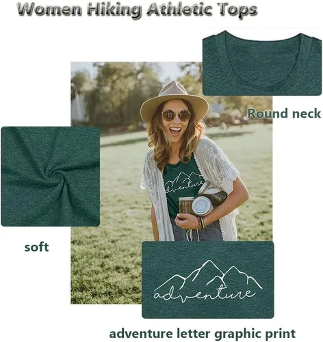 Vista 4 de Camiseta deportiva sin mangas para mujer, diseño de aventura de montaña, senderismo, campamento, divertida camiseta deportiva