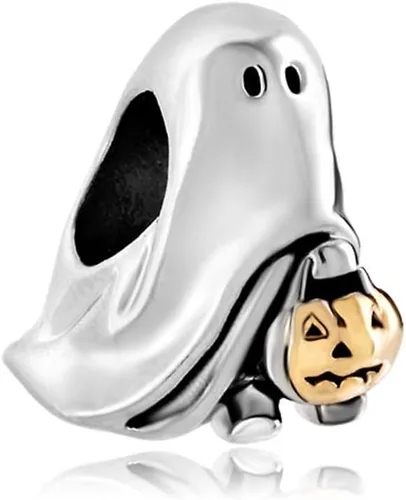 Vista 3 de NARTGO Abalorio de fantasma espeluznante de Halloween compatible con pulseras Pandora