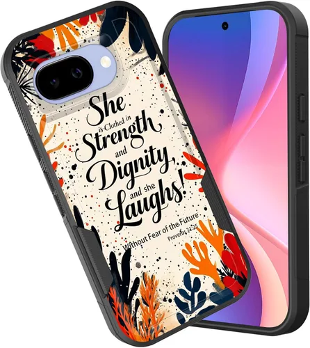 Vista 24 de Funda para Pixel 6A, funda híbrida de doble capa resistente a prueba de golpes de policarbonato duro de silicona suave TPU para Google Pixel 6A