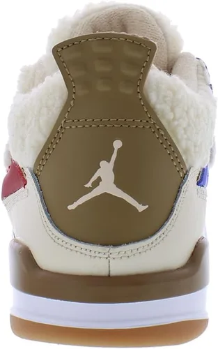 Vista 4 de Nike Jordan 4 Retro - Tenis para hombre, talla Beige/Rojo/Verde