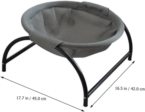 Vista 5 de Cama elevada para gatos con malla transpirable para uso en interiores y exteriores, diseño resistente para mayor comodidad