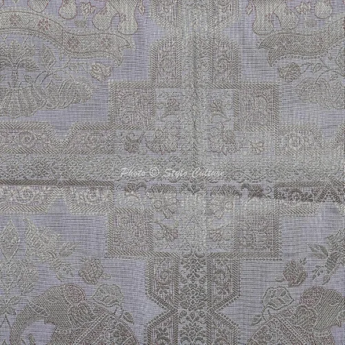 Vista 5 de Juego de 2 fundas de almohada de brocado cilíndrico étnico de brocado de seda jacquard de seda de elefante gris dorado tejido redondo almohada
