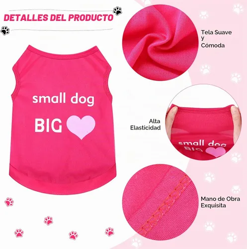 Vista 5 de Reginary 8 piezas de camisas para perros chica ropa para perros pequeños para Chihuahuas, Yorkies, camisas impresas para perritas cachorros ropa