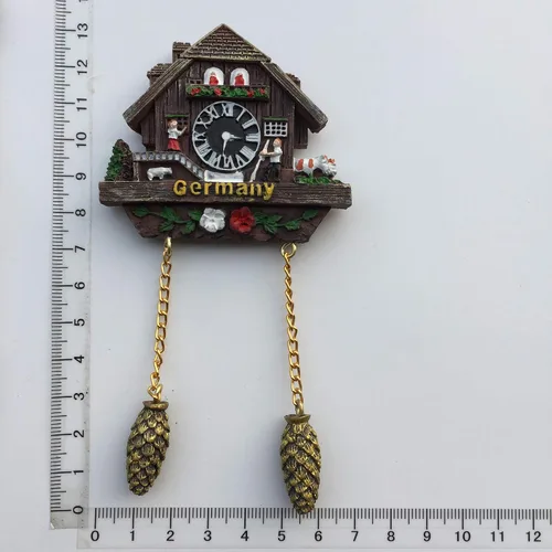 Vista 7 de 3D Alemania Cuco Reloj Refrigerador Refrigerador Imán Turístico Souvenirs Hecho a Mano Resina Artesanía Pegatinas Magnéticas Hogar Cocina Decoración