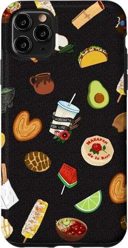 Vista 13 de Funda para iPhone 14 Pro Black Antojitos Mexican Food Latino Tacos Pan Dulce