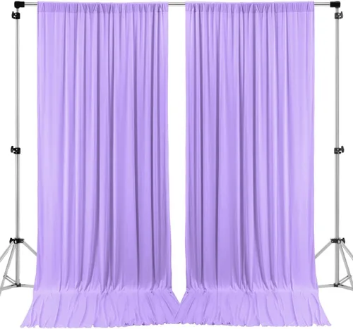 Vista 13 de AK TRADING CO. Cortinas de telón de fondo de poliéster beige de 10 x 10 pies con bolsillos para varillas - Cortinas para decoración de ventanas