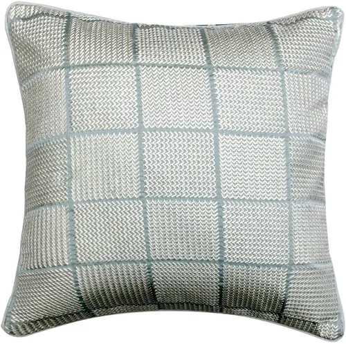 Vista 115 de The HomeCentric Funda de almohada con cremallera, funda de cojín azul de 12 x 12 pulgadas, funda de cojín de algodón bordado para sofá, diseño