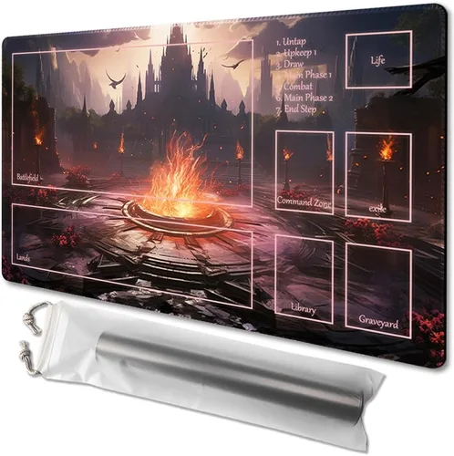 Vista 34 de MTG - Tapete de juego tamaño 24 x 14 pulgadas, bolsas de almacenamiento antideslizantes, ideal para entusiastas de los juegos de cartas, tapete