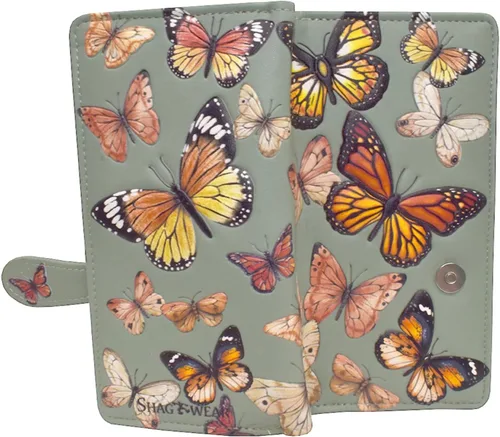 Vista 11 de Shag Wear Bumblebee Garden Large Wallet 7" Blue Bumblebee Garden Blue