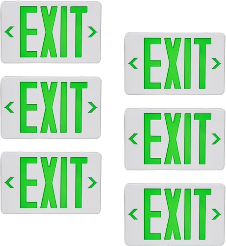 Vista 17 de Señal de salida de emergencia LED, montaje universal compatible con OSHA Negro Verde