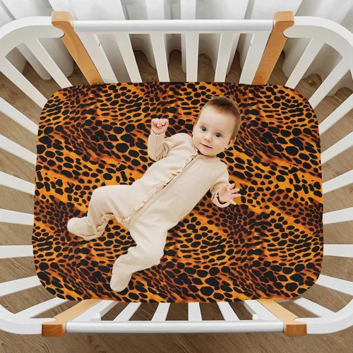 Vista 7 de Fitted Crib Sheets Animal Print Leopard Baby Crib Sheets for Boy & Girl Toddler Mattress Sheets 21216606
