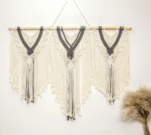 Vista 15 de guzhiou gran tapiz de macramé (Borla con cuentas)