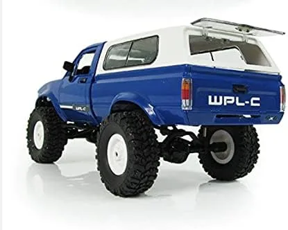 Vista 7 de WPL C24 1/16 2.4GHz 4WD RC Car Crawler Faro Control Remoto Crawler Off-Road Pick-up Truck RTR Juguete Niño, Niña y Adulto (azul)