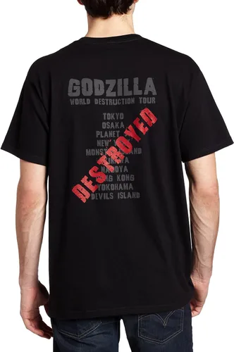 Vista 2 de Godzilla World Destruction Tour - Camiseta para hombre, color negro (S), Negro