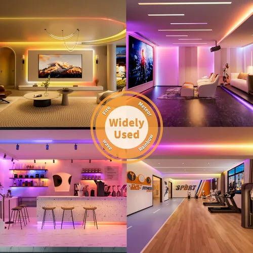 Vista 7 de PAUTIX Luces LED sin puntos, Tiras de Luces LED RGB Smart IC COB Direccionables 16.4ft, Certificadas UL 24V Efectos de Persecución Cinta Flexible
