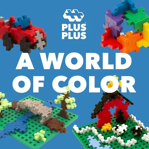 Vista 4 de Plus Plus Juego de 240 piezas básicas de mezcla de tubos y placa base, mini bloques de construcción entrelazados, juguetes de tallo para niños