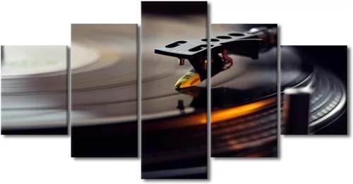 Vista 52 de Lienzo decorativo para pared, diseño de DJ Music Mixes the Track HD impreso en pinturas, 5 piezas de imágenes abstractas para sala de estar, obra