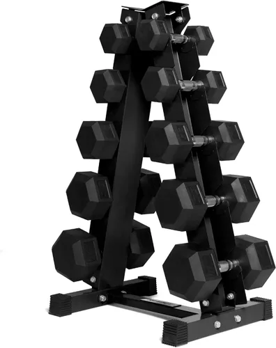 Vista 18 de RitFit Juego de mancuernas hexagonales revestidas de PVC de 5 a 650 libras con estante opcional para gimnasio en casa, peso de mano con mango