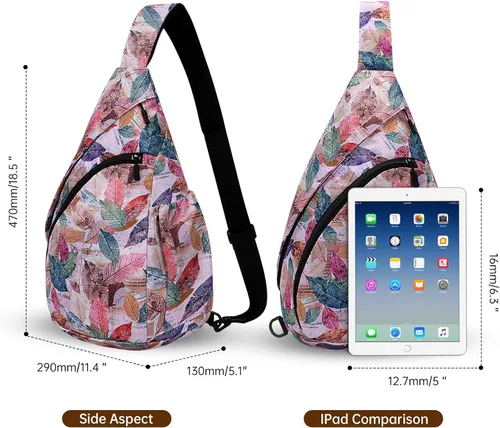 Vista 4 de HUA ANGEL Bolso bandolera, bolso cruzado de moda para el pecho, mochila de viaje, senderismo, gimnasio, mochila casual