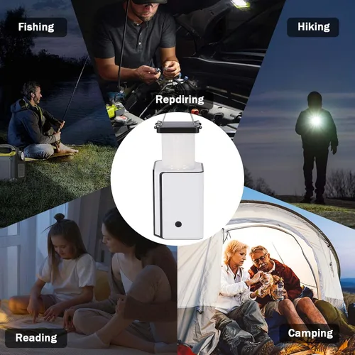 Vista 7 de Paquete de 4 linternas solares LED recargables de emergencia, recargable solar blanco cálido, tipo C recargable, generación de energía de manivela
