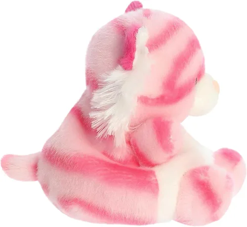 Vista 4 de Aurora® Adorable animal de peluche Palm Pals™ Pink Tiger™, divertido peluche coleccionable para niños y adultos, perfecto para decorar habitaciones