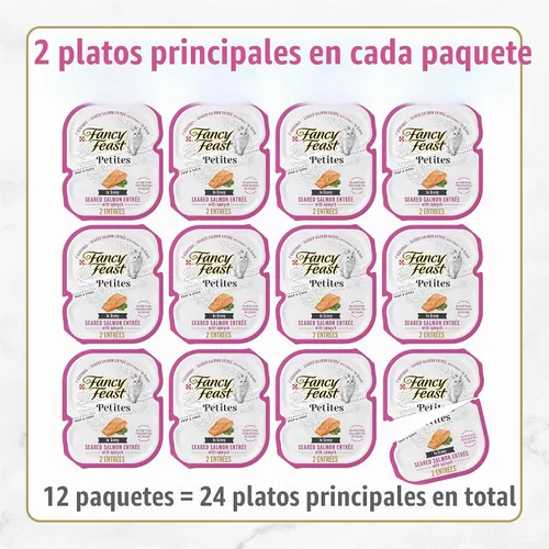 Vista 3 de Purina Fancy Feast Petites - Alimento húmedo de salmón chamuscado