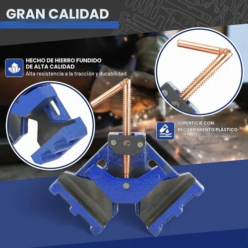 Vista 3 de Abrazadera de ángulo para soldadores de hierro fundido de 90 grados