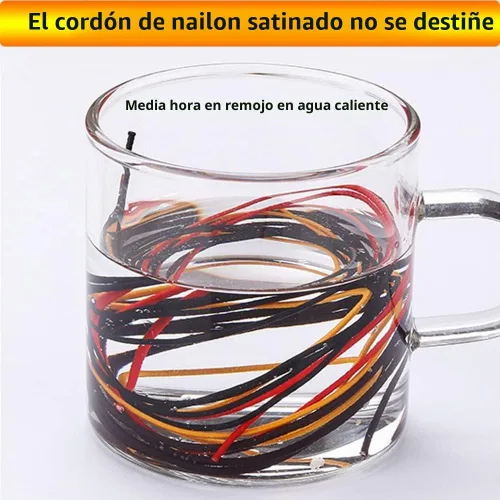 Vista 3 de Cuerda de cordón de nailon satinado de 2 mm (0.079 pulgadas) 330 pies para hacer joyas, pulseras, collares, hilo de abalorios, cola de rata