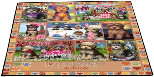 Vista 9 de Doggie of the Day Yorkipoo Dogs Floor Mat - 4th of July Independence Day - Best Dog Doormat - Protector Decor - Unique Portrait Art - Premium