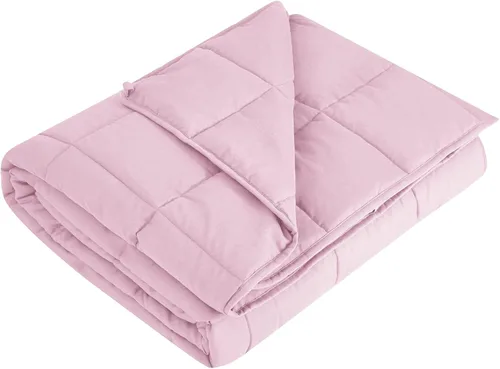 Vista 11 de L'AGRATY Manta con peso de 5 libras, para regazo, manta pequeña y portátil para adultos, refrescante, para viajar, relajarse y dormir, para todas