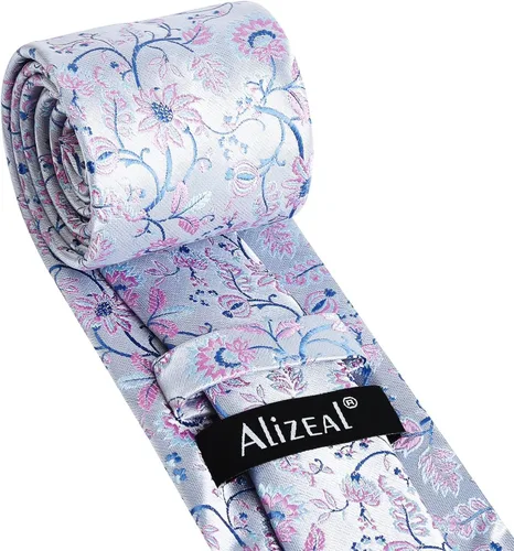 Vista 200 de Alizeal Mens 3.15inches Leaf Flower Pattern Tie with Floral Pocket Square Set
