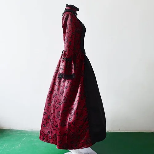 Vista 6 de Womens Rococo Dress Medieval Renaissance 1800s Dress Victorian Maxi Princess Ball Gown Cosplay Cocktail Party Dress