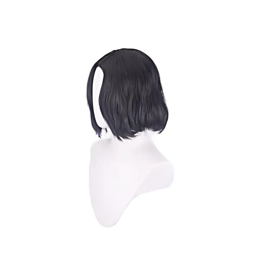 Vista 4 de Peluca corta de cosplay negra para hombre, peluca de Halloween para película