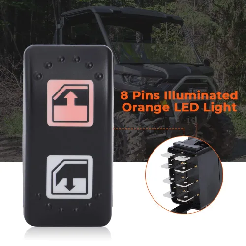 Vista 3 de Interruptor de elevalunas eléctrico del conductor de la mano izquierda para Can-Am 2016-2020 Defender & Defender Max 18-19 HD8 HD10 8 Pin Izquierdo