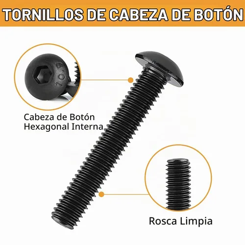 Vista 5 de VIGRUE Juego de 225 tornillos hexagonales M6 x 12/14/16/20/25/1.181 in, tornillos hexagonales, tuercas, arandela surtido, acero de aleación de grado