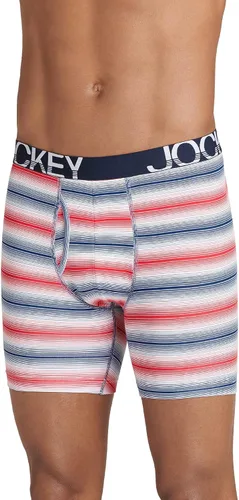 Vista 2 de Jockey Ropa interior ActiveStretch Midway para hombre, paquete de 3, Raya verde azul
